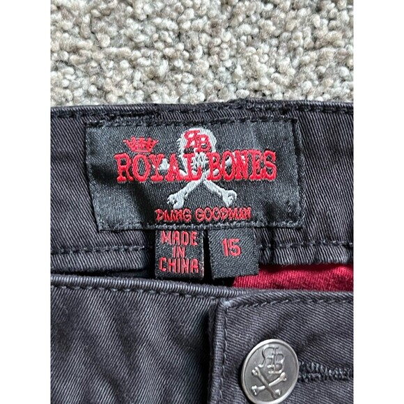 Royal Bones Size 15 Red Black Pants Jeans Stretch Daang Goodman Goth Punk - Picture 4 of 8